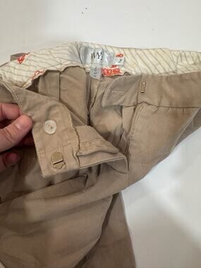 Vintage WY? Womens Pants Size 2 Khaki Cotton Blend Cuffed Made in the USA